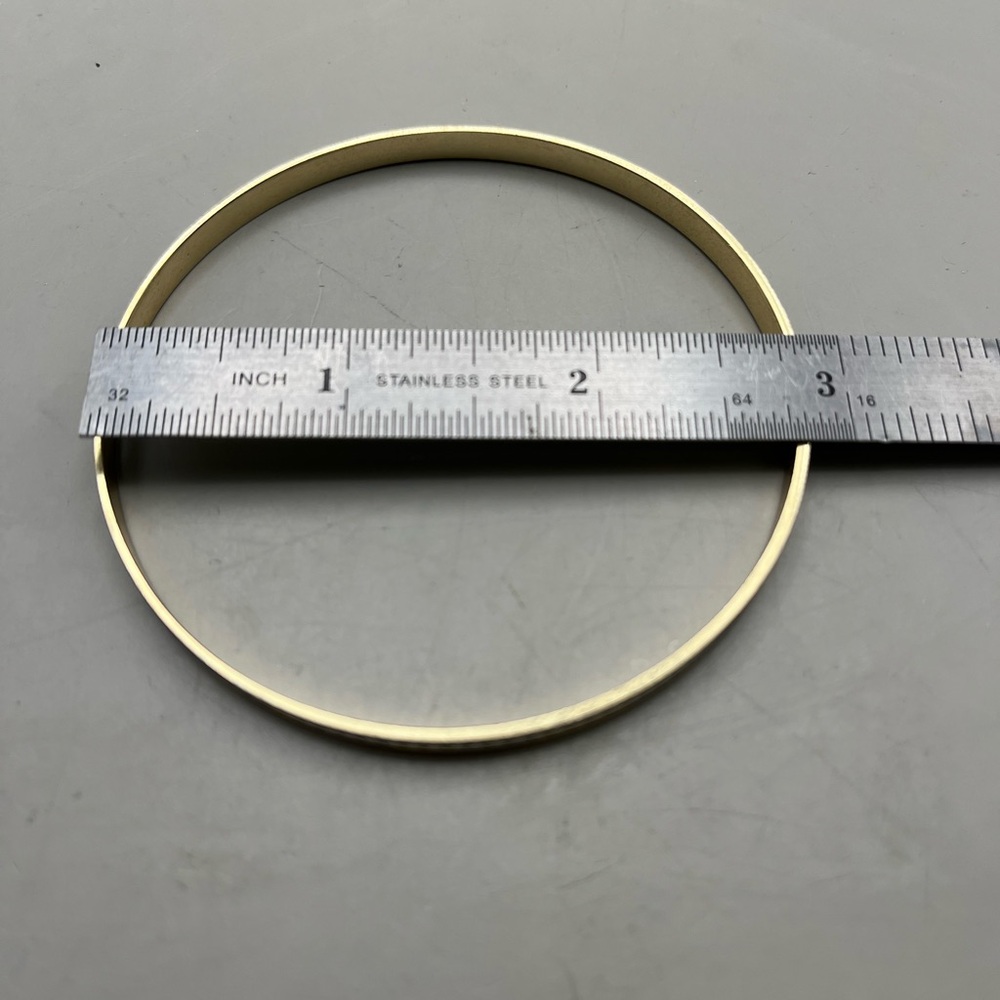 Elegant Gold & Silver Tone Textured Bangle Bracelet - Picture 3 of 5